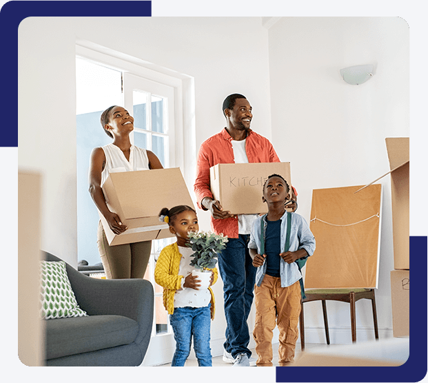 A family is moving into their new home.
